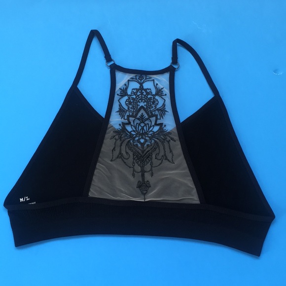 Tattoo Mesh Bralette BRA Black New - Picture 4 of 7